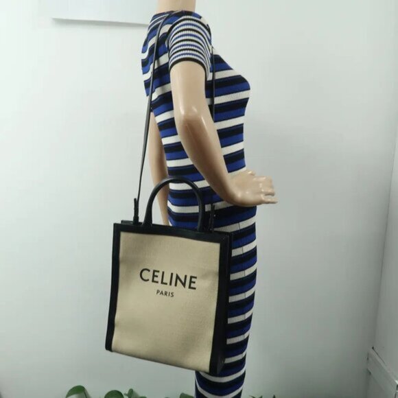 Celine Cabas Brown Canvas Satchel 982-061925 - Picture 12 of 12